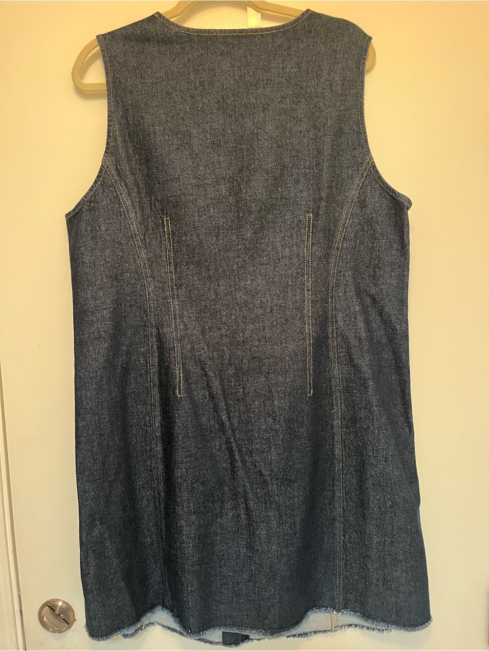 J. Crew Dark Denim Sleeveless Button-Front Dress - Picture 5 of 7
